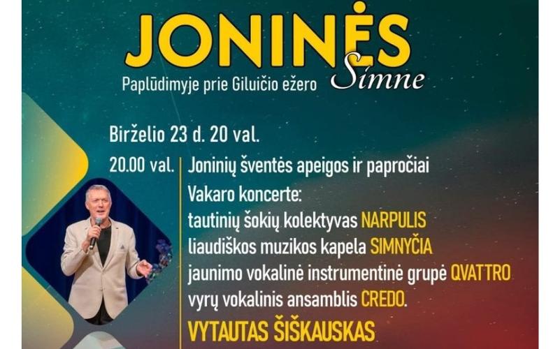 Kviečiame į Simno Jonines! Koncertuos Vytautas Šiškauskas!