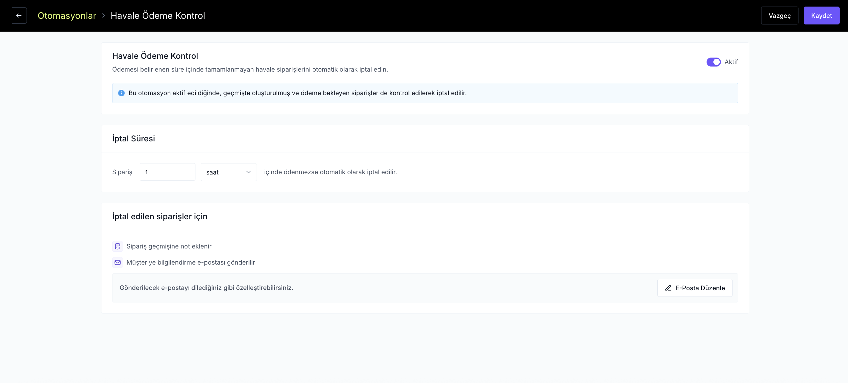 Havale Ödeme Kontrol otomasyonu artık yayında!