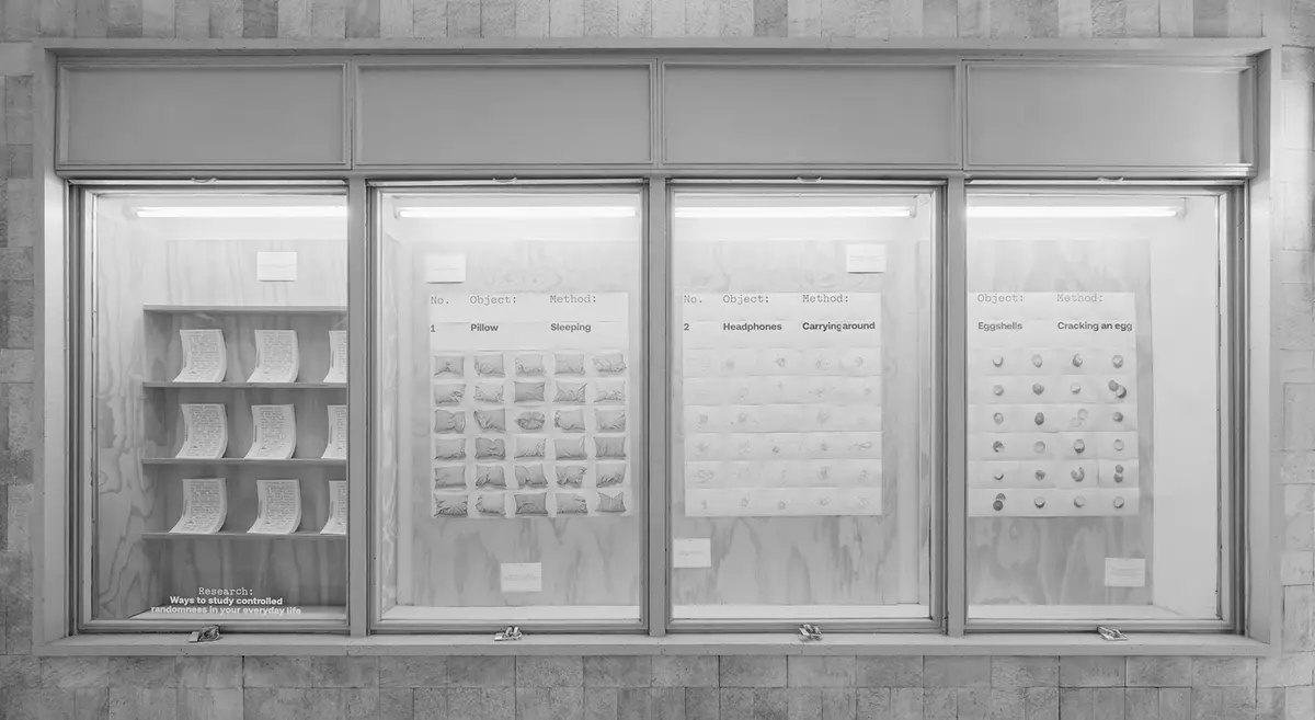 Ciao! Presented in September 2024 at Small Small Space in Milan, Outcomes Studies reflected on the limits of control, the role of accident, and the logic of irregularity — and marked the release of Apropos Editions’ first book.