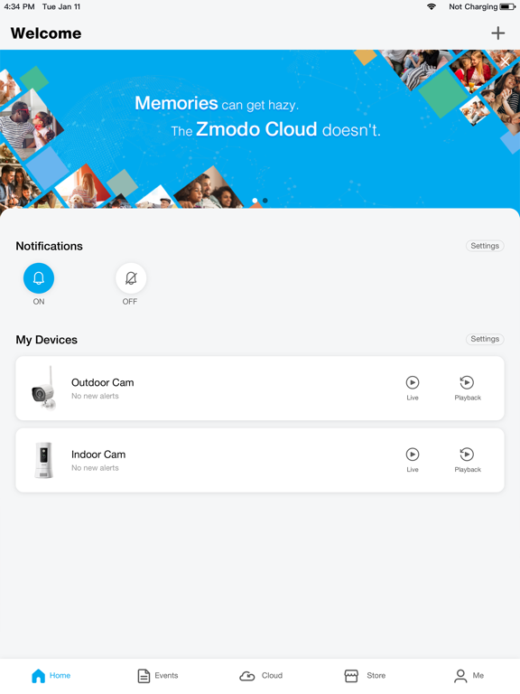 Zmodo app screenshot 1