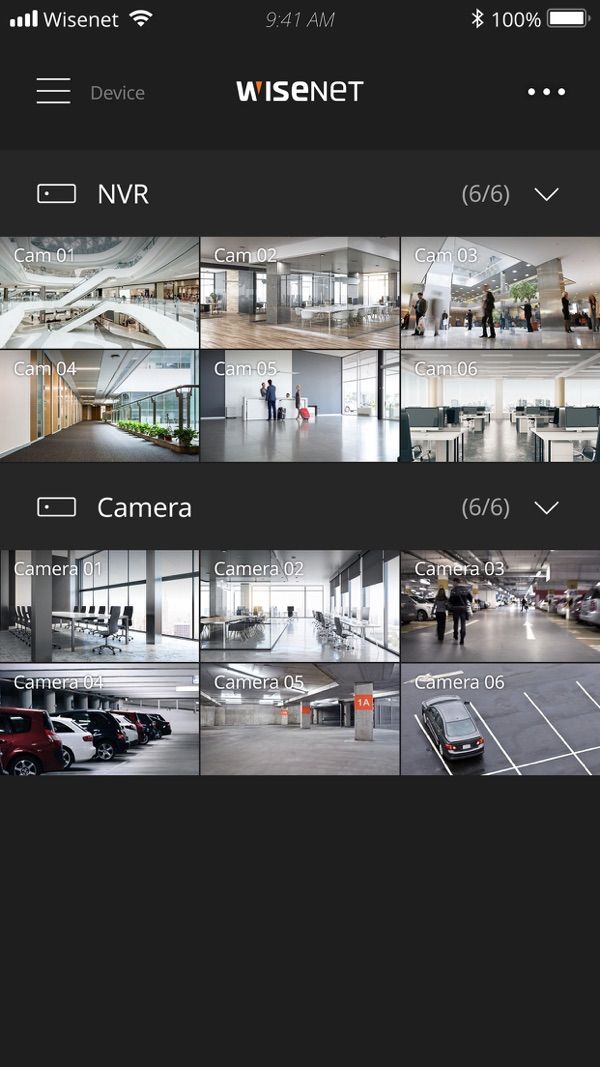 Wisenet mobile app screenshot 1