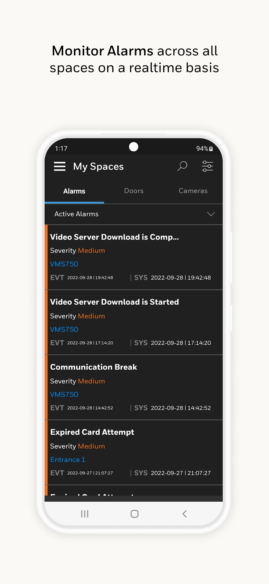 Honeywell Secure app screenshot 3