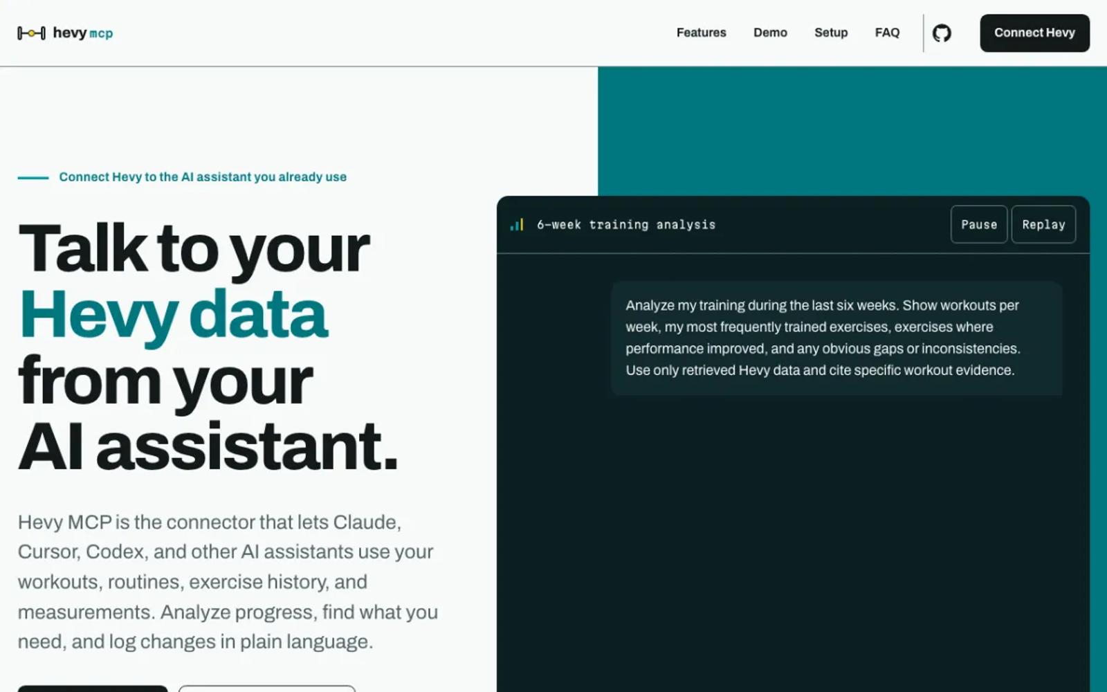 The hevy-mcp.dev page.