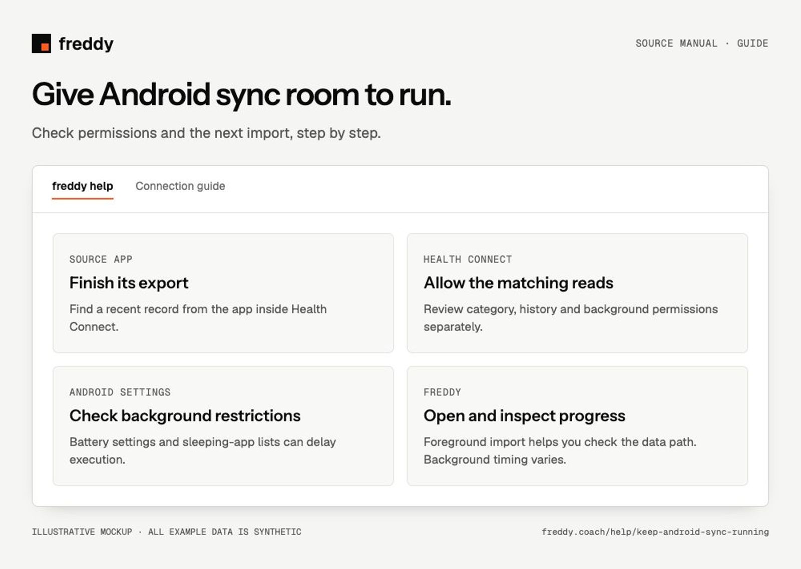 Illustrative guide: Give Android sync room to run.