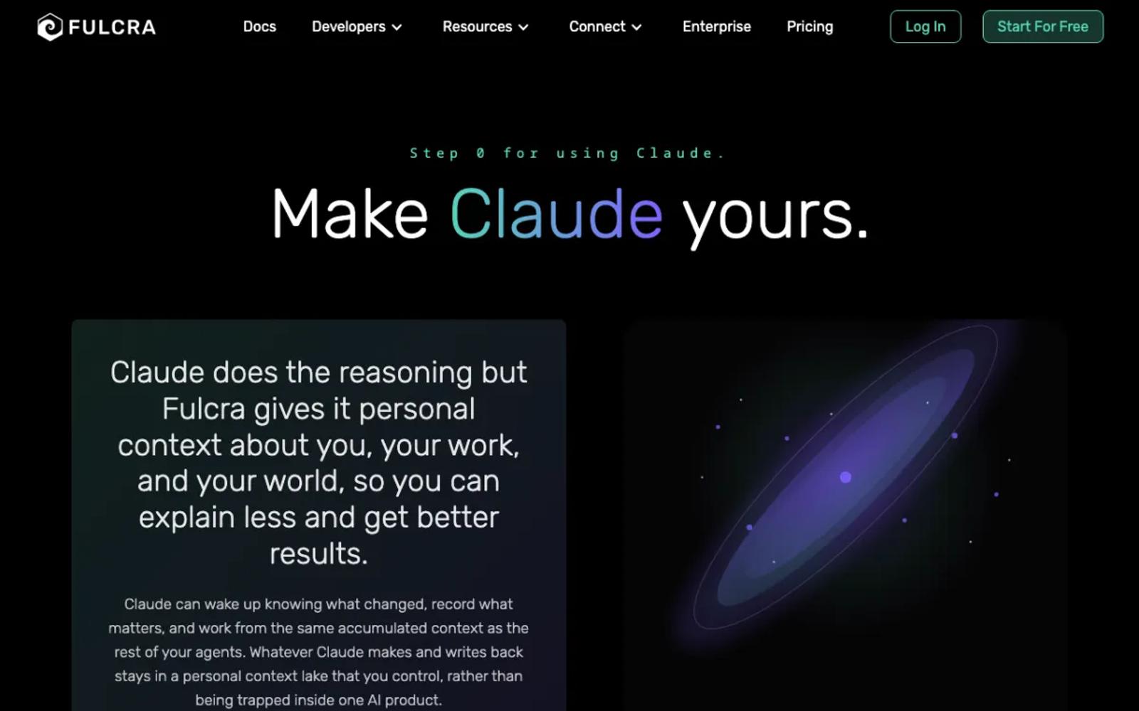 The Fulcra page about connecting Claude.