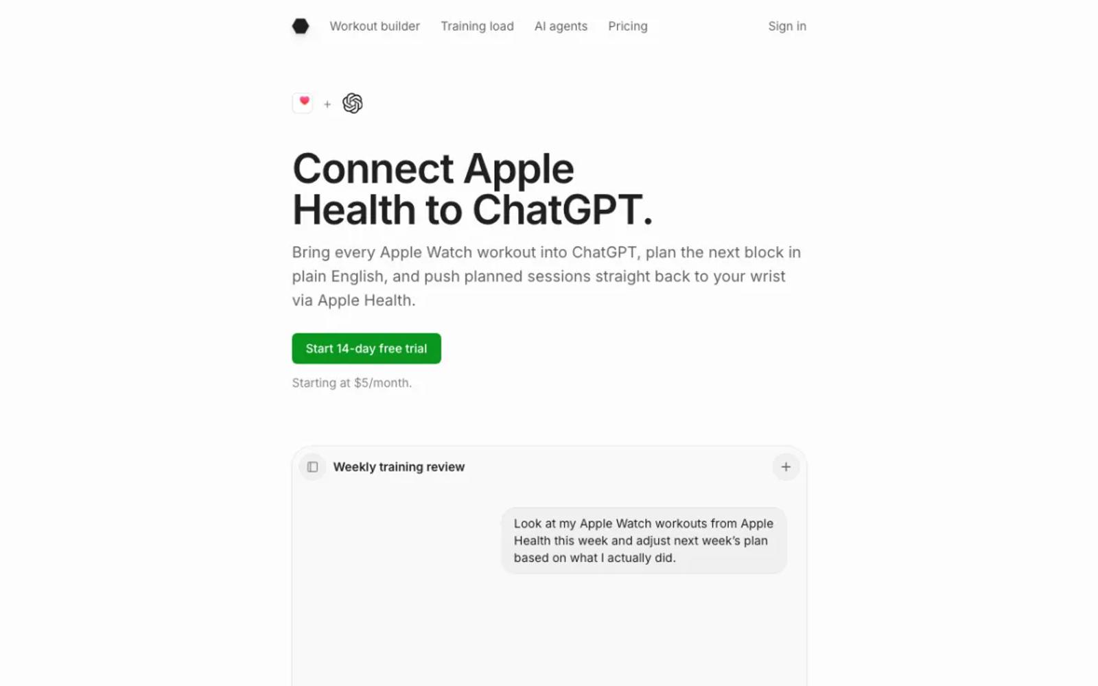 The Shape page about Apple Health and ChatGPT.