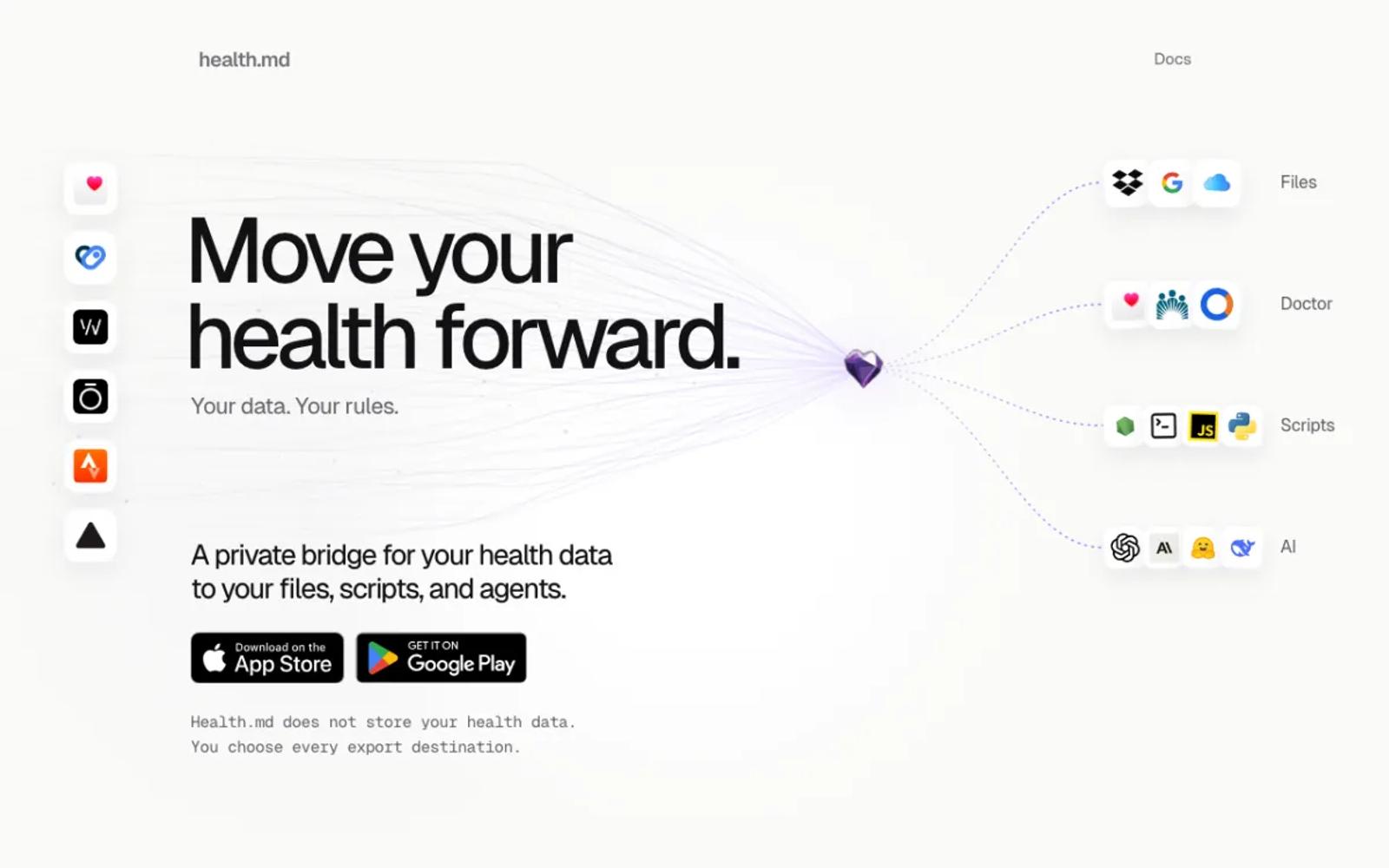 The Health.md home page.