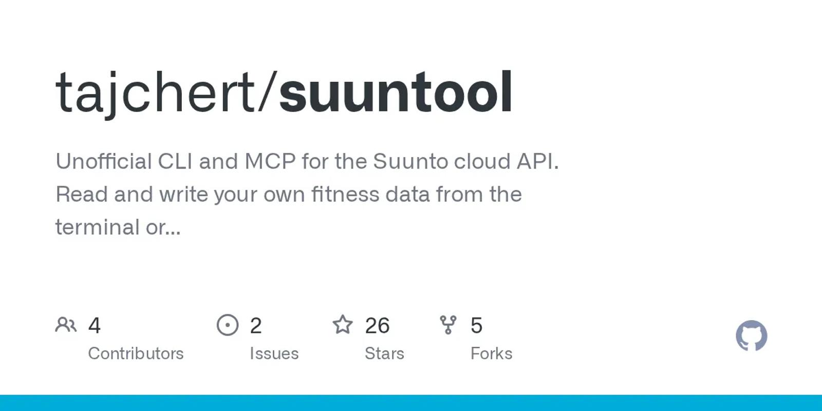 The GitHub card for tajchert/suuntool.