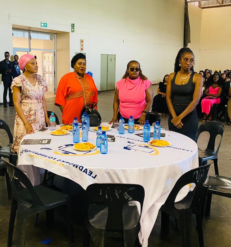 Community members and stakeholders attend a Leadworks Foundation event celebrating skills development and youth empowerment initiatives.