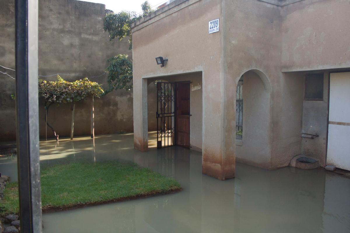 Sewage spills into a family house
