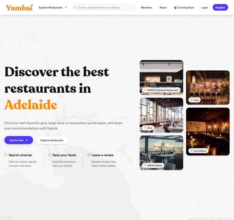 The Yumbai app running on a phone