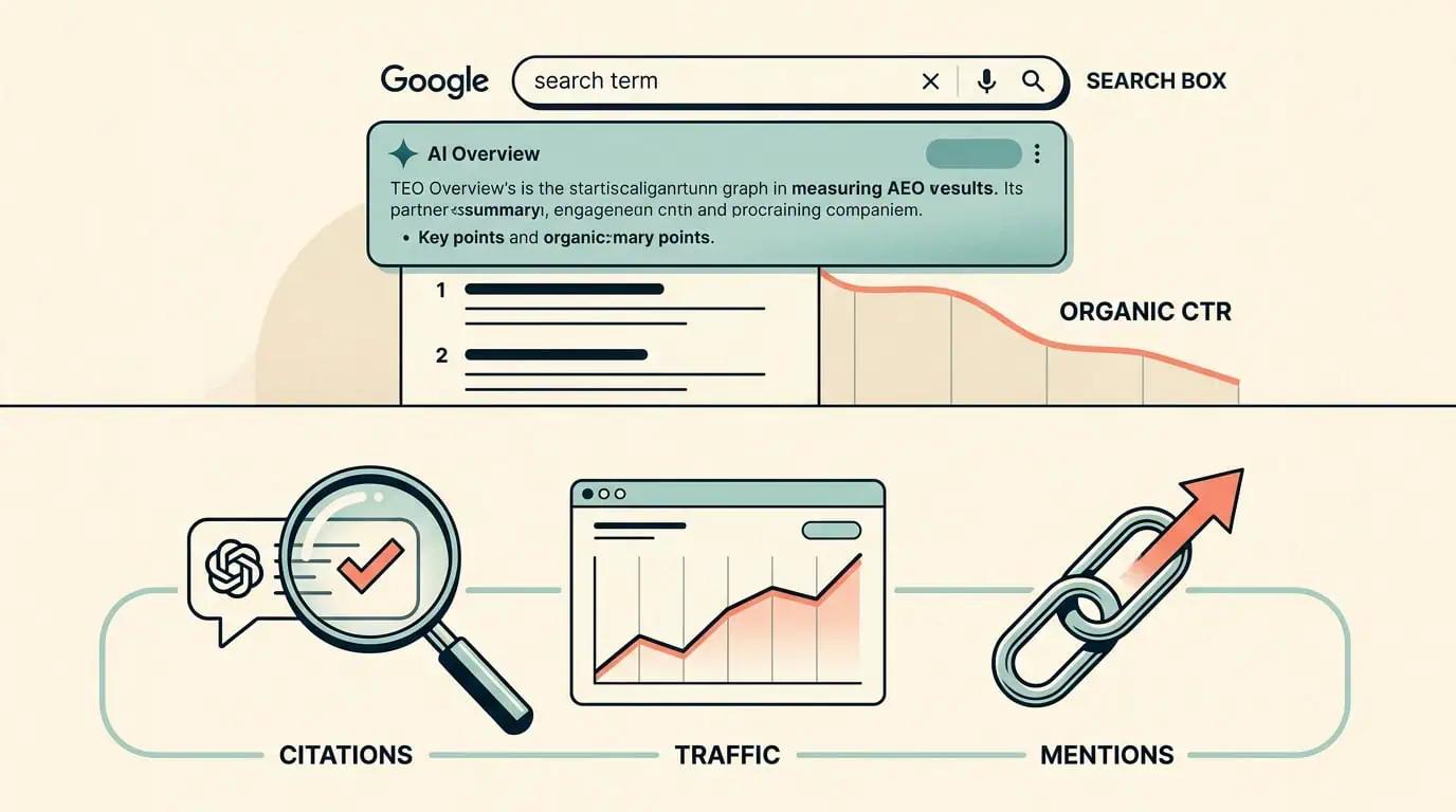 measuring aeo performance graphic with key elements illustrated