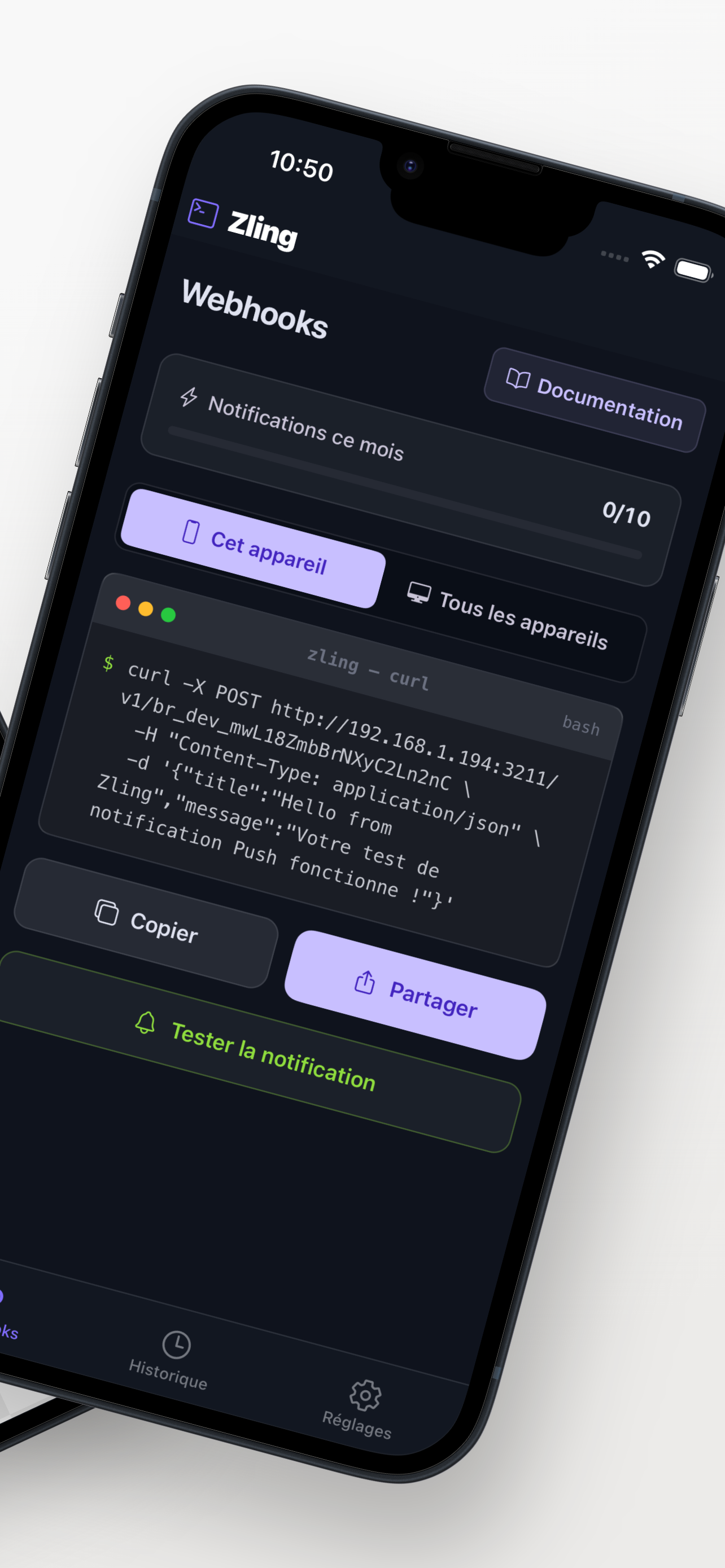 Zling — Notifications Push par Webhook - Image 3