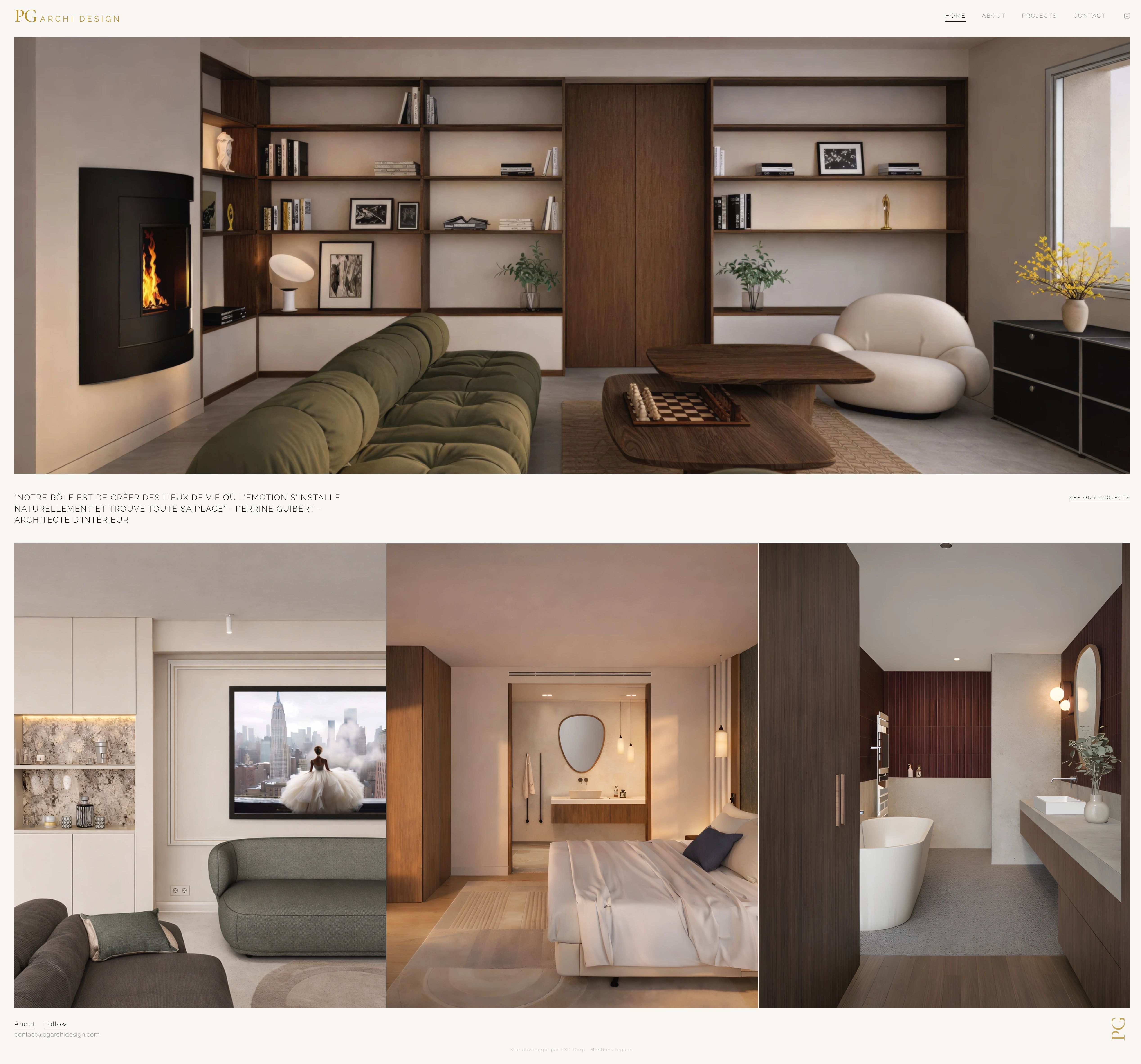 PG Archi Design — Site portfolio pour architecte d'intérieur