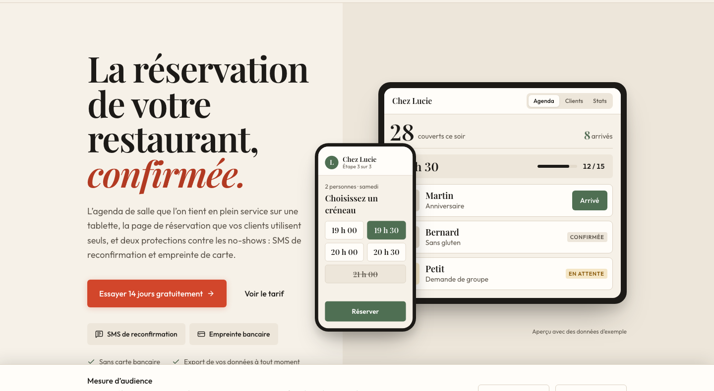 Resatop — La réservation de votre restaurant, confirmée