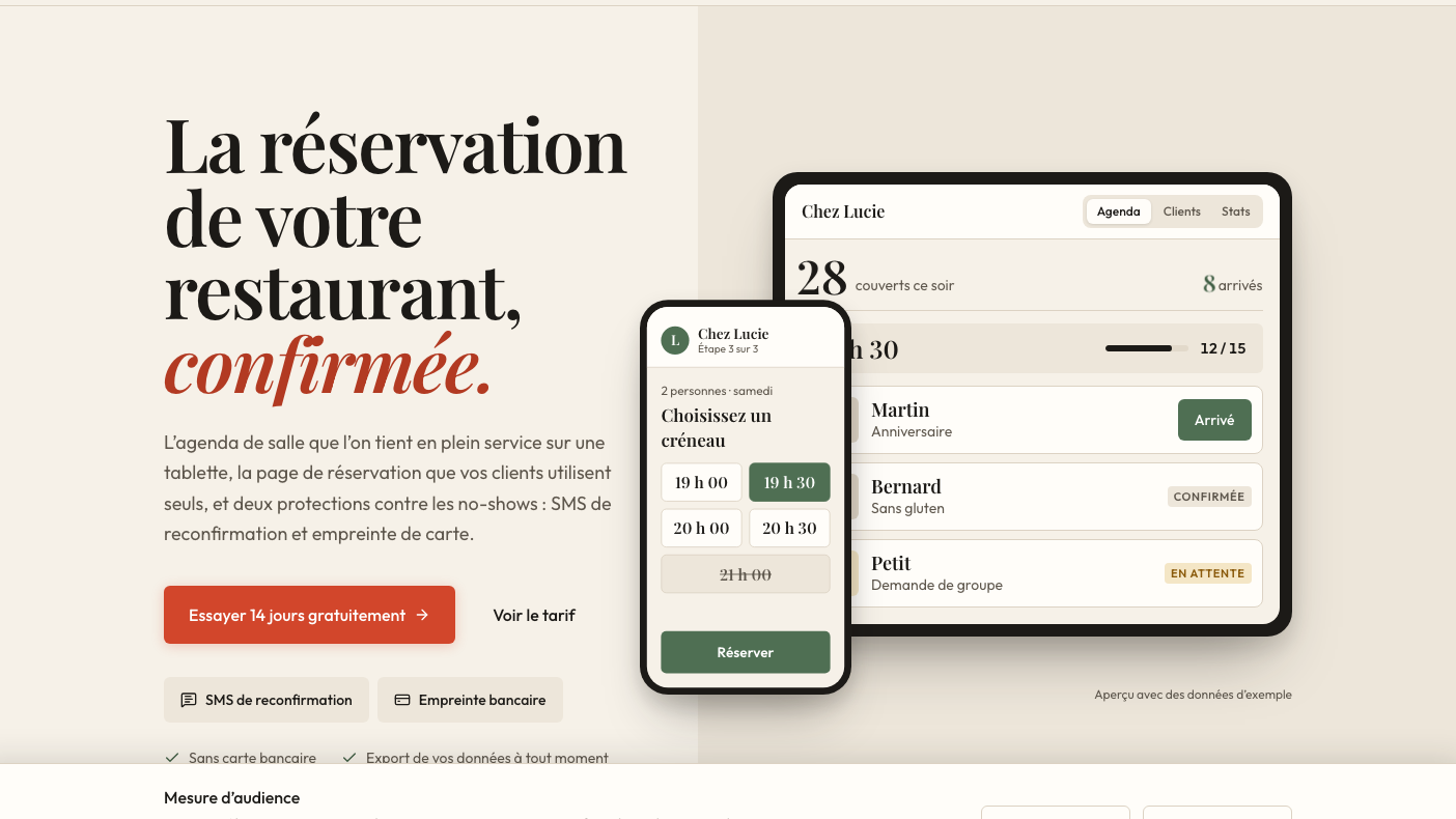 Resatop — La réservation de votre restaurant, confirmée