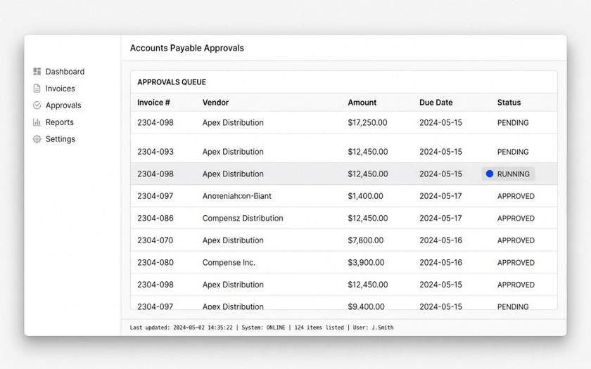 Automating invoice approval for a building-products distributor.