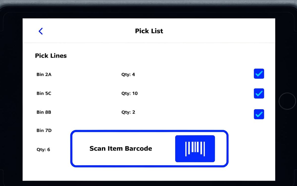 scan-to-confirm · on the forklift tablet