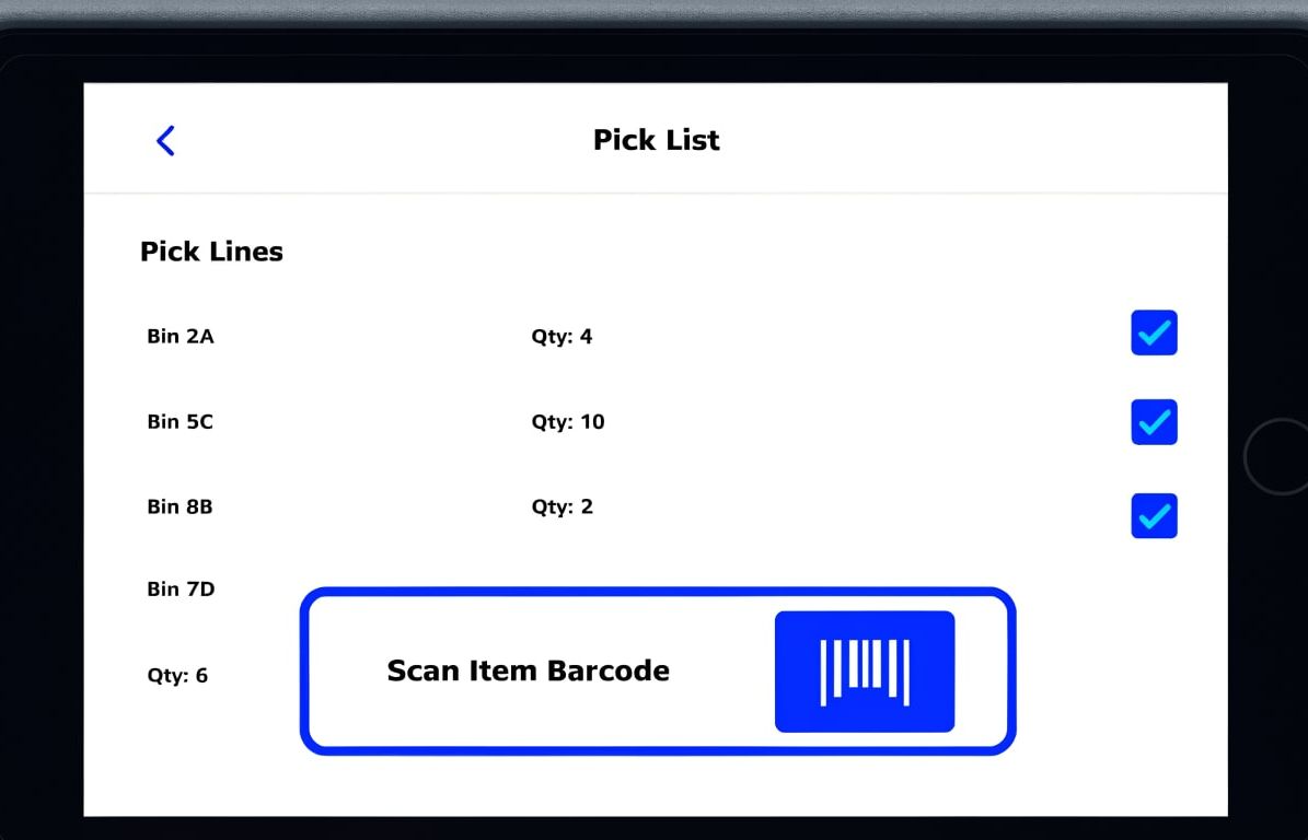 scan-to-confirm · on the forklift tablet