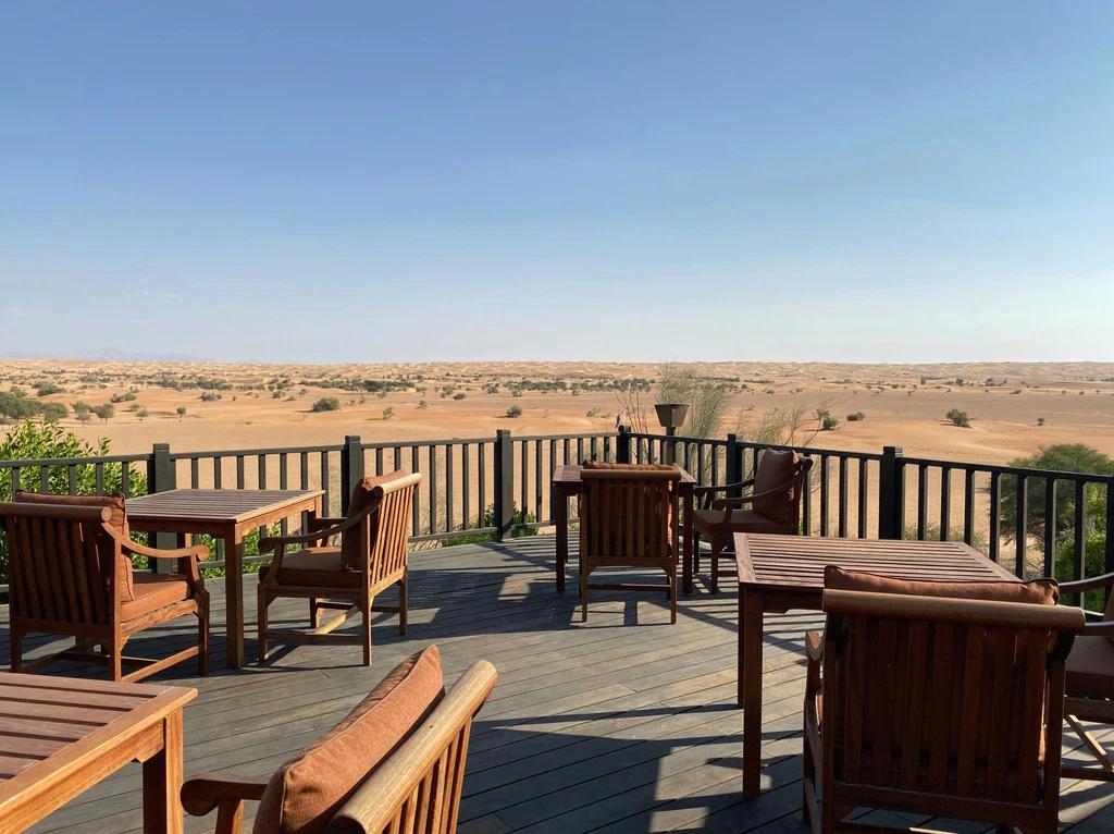 Having lunch at the Dubai Desert Conservation Reserve in Dubai, United Arab Emirates