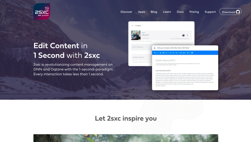 2sxc content management system