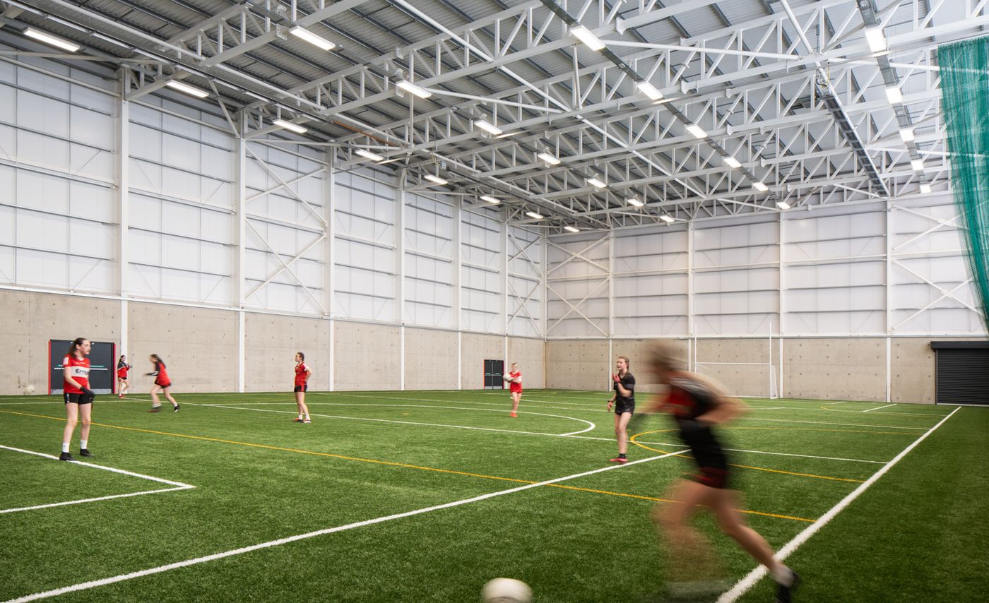 Sean Dolan's GAC Derry – Extension of Pavilion and New Indoor Arena with 3G Sports Surface – The Creggan area of Derry City, Northern Ireland, view 3