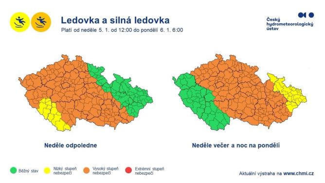 Na Česko se žene silná ledovka. Na Česko se žene silná ledovka.