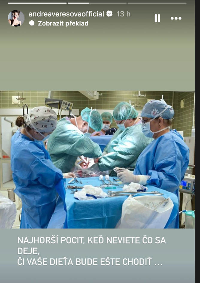Dcera Andrey Verešové je po operaci. Dcera Andrey Verešové je po operaci.