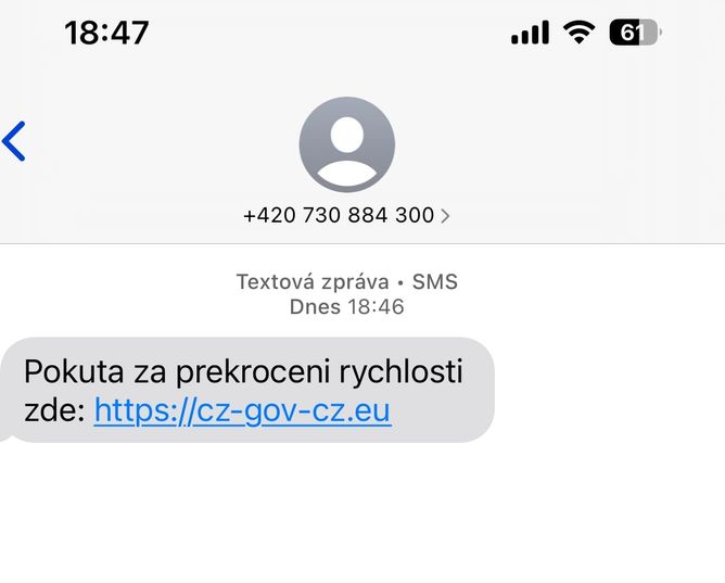 Nový typ podvodné SMS Nový typ podvodné SMS