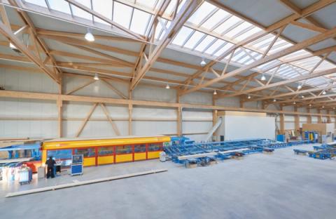 View into the LIGNA systems production hall in Sankt Vith