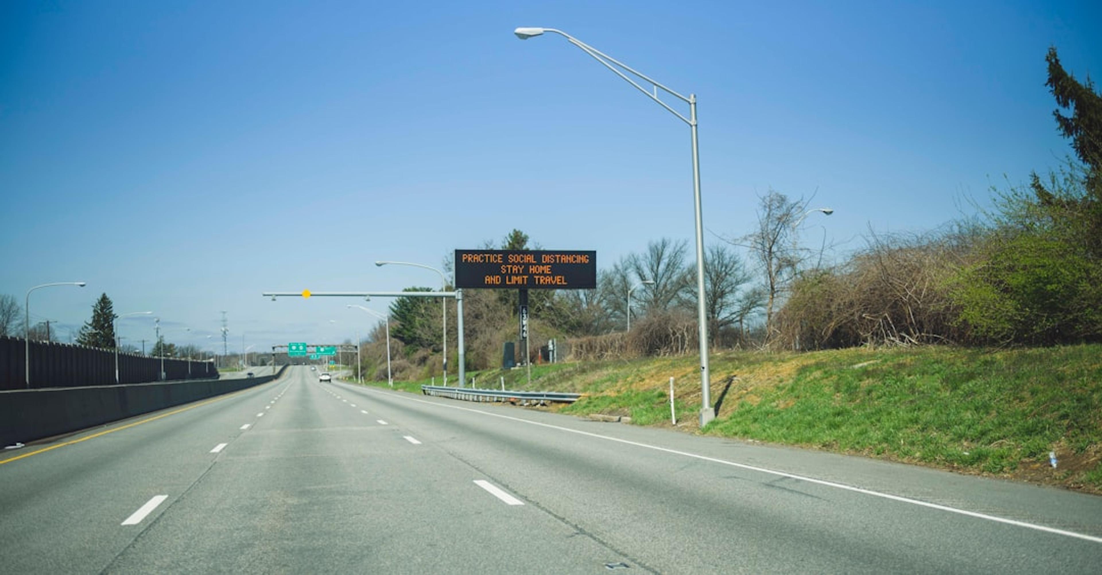 red and white street sign
