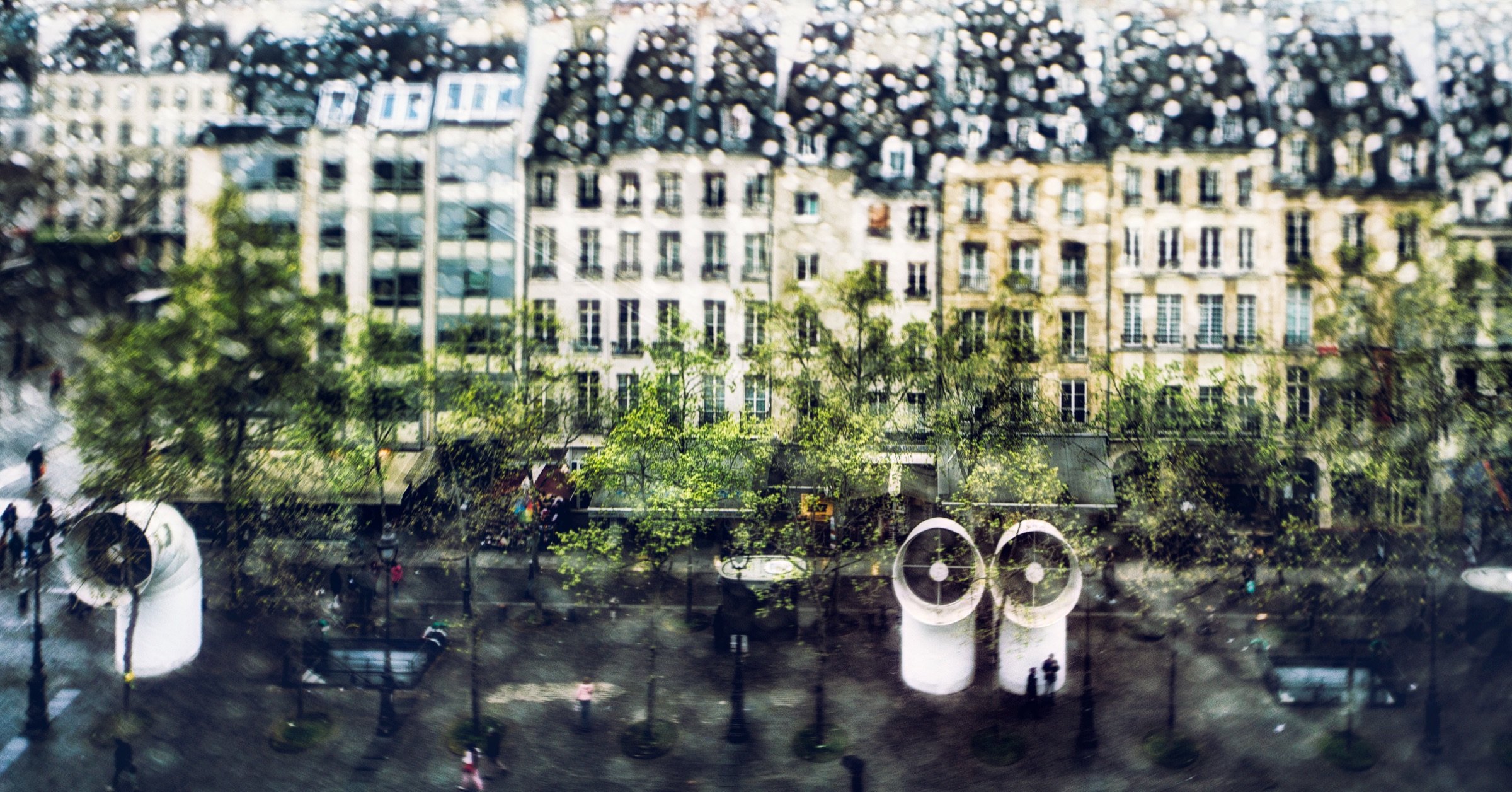 Rain Outside Pompidou Centre, Paris, France