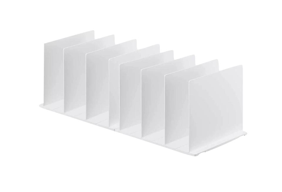 Clean white vertical file divider with contemporary, office-ready organization