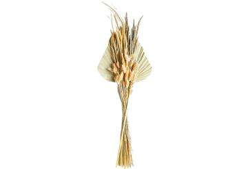 Minimalist dried pampas arrangement with soft white and golden neutral palette
