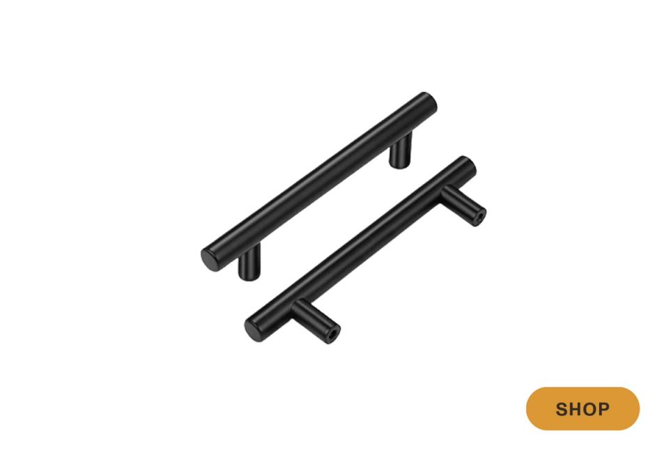 Sleek matte black cabinet hardware bars for contemporary kitchen design