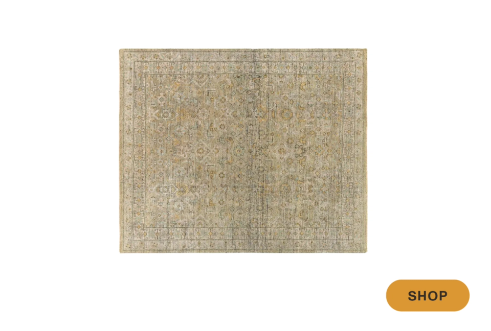 Neutral geometric patterned area rug with warm earthy tones