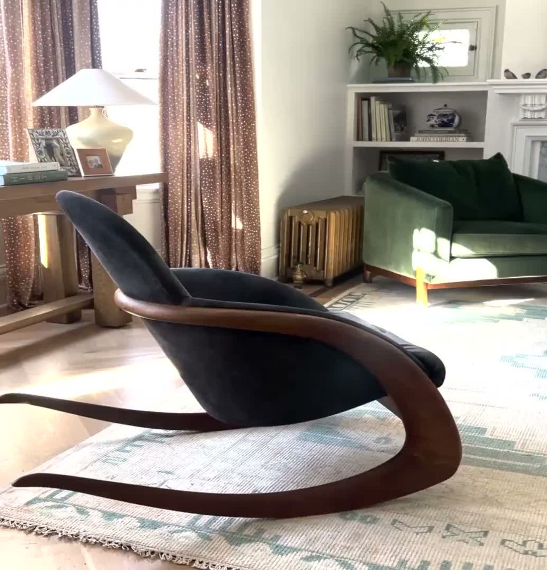 A finished, styled living room