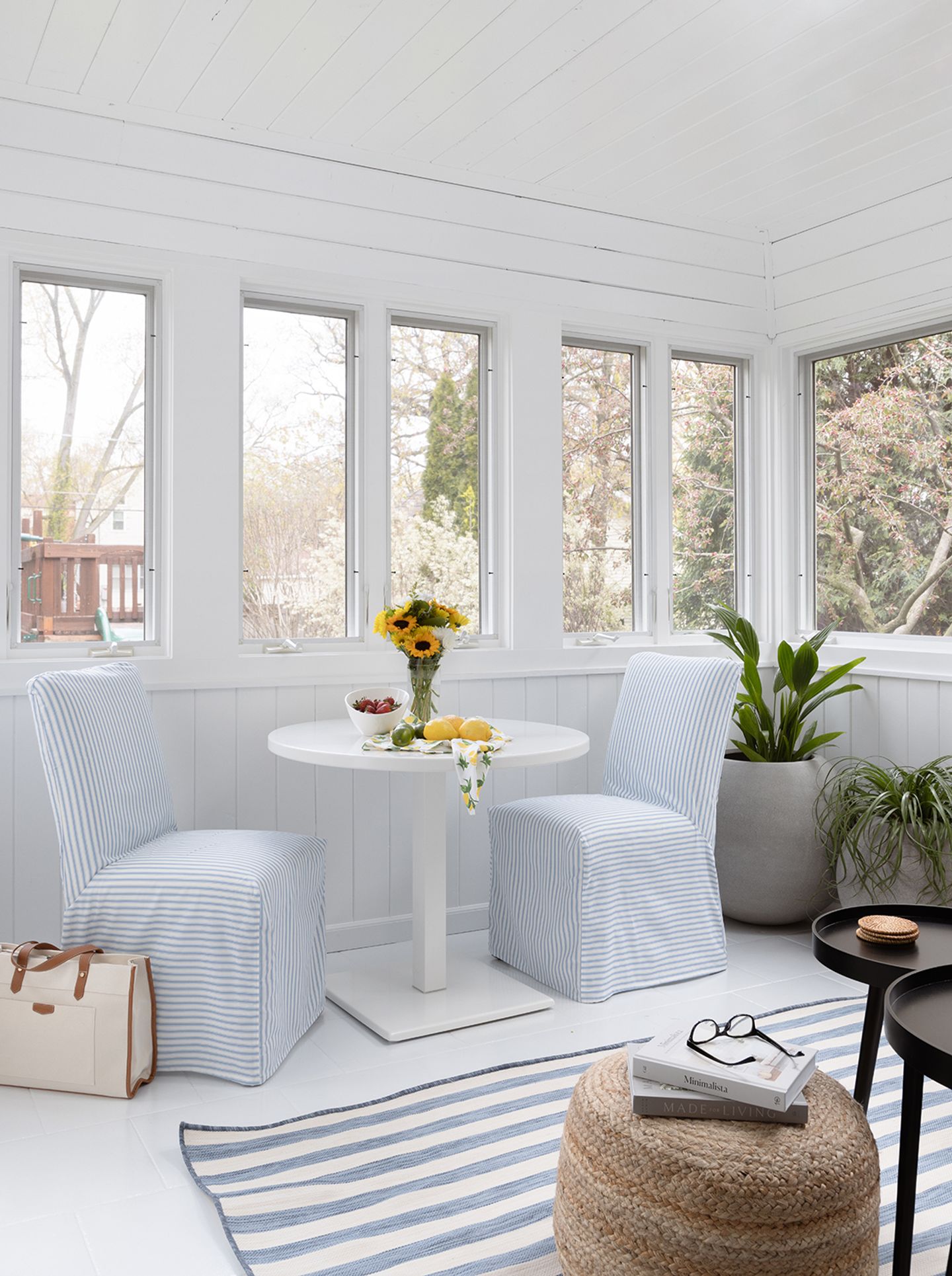 Sunroom Makeover: Nautical Design Before & After
