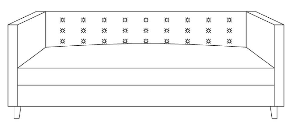 Contemporary sofa with channel tufting and sleek silhouette