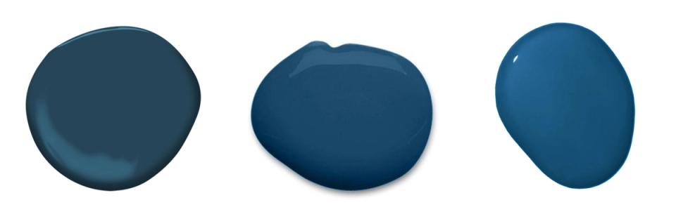 Deep teal paint swatches showing rich, sophisticated blue-green tones