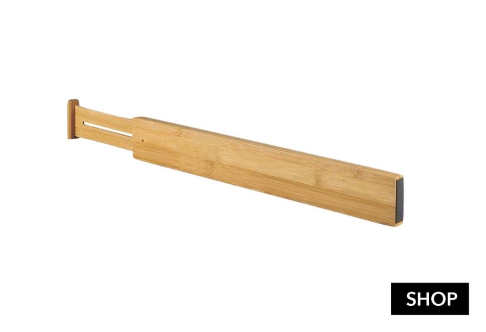 Natural bamboo drawer divider with minimalist design for clean organization