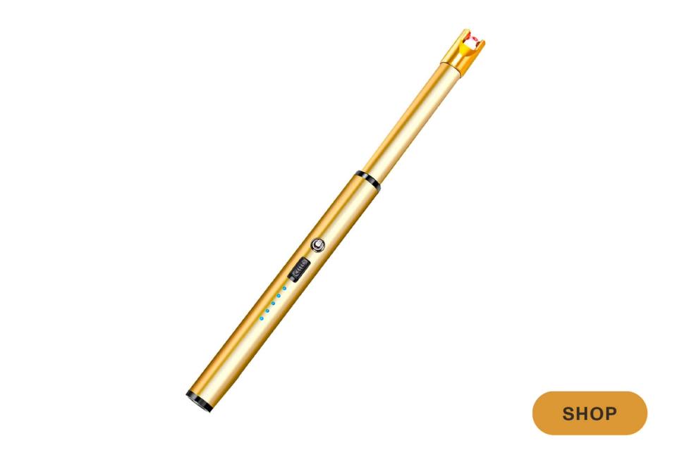 Natural brass-finish level tool with sleek, contemporary styling for functional decor