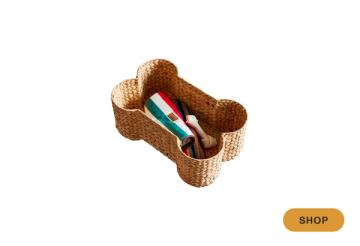Natural woven basket with curved handles, casual storage solution