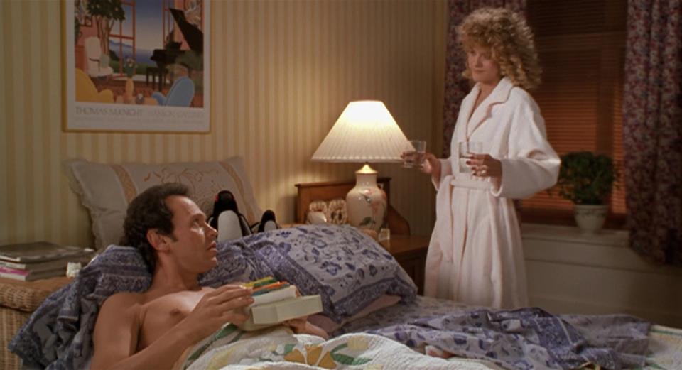 Warm 1980s bedroom with soft ambient lighting, floral textiles, and romantic retro charm