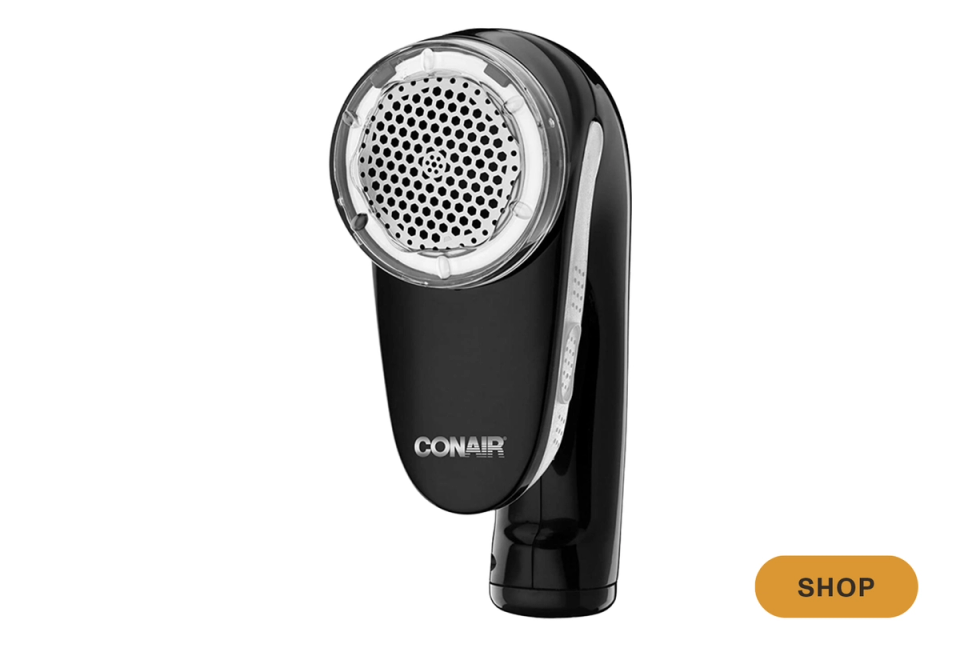 Compact black fabric shaver for quick garment maintenance and care