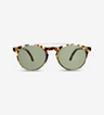 Pleat Sunglasses – Light Tortoise / Bottle Green