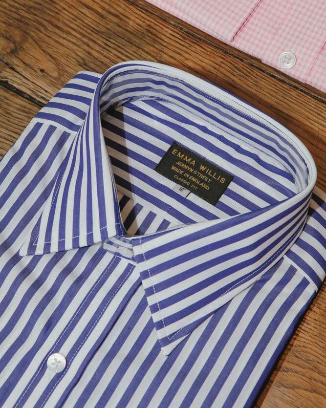 A blue and white striped shirt is the perfect back-to-work