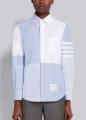Light Blue Quarter Split 4-Bar Straight Fit Shirt