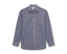 Navy & White Stripe Weekend Fit Shirt with Derby Collar and Single Button Cuffs