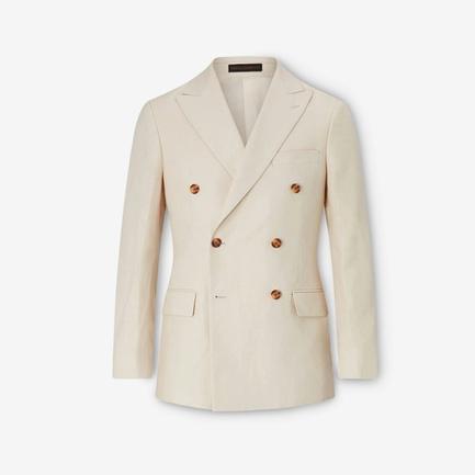 New & Lingwood Double-Breast Linen Jacket